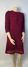 Load image into Gallery viewer, Chanel 14P 2014 Spring Crochet Navy Red Dress US 12/14/16