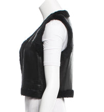 Load image into Gallery viewer, Chanel 05A 2005 Autumn Fall Leather Fur lined &amp; Trimmed Cropped Short Vest FR 40 US 4/6/8