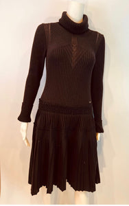 Chanel 08A 2008 Fall Black Turtleneck Sweater Dress FR 40 US 4/6