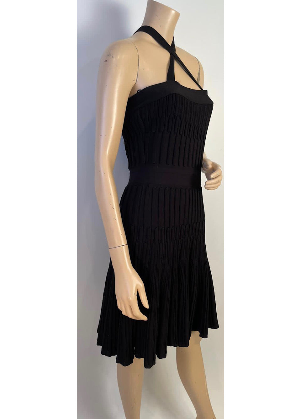 Nwt Chanel 09P 2009 Spring Black Pleated Dress FR 40 US 4/6