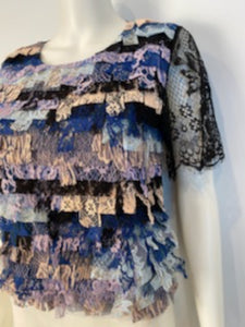 NWT Chanel 16C, 2016 Cruise Resort Paris Seoul Multicolor Lace Top FR 36