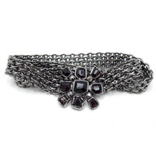 Load image into Gallery viewer, Chanel 04A, 2004 Fall Belt Red black Bordeaux gripoix ruthenium Metal chain belt
