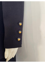 Load image into Gallery viewer, 93P/93A 1993 Chanel Boutique Vintage Dark Navy Skirt Suit Set FR 36/38