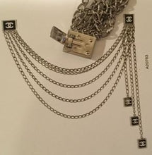 Load image into Gallery viewer, Chanel Vintage 03C Multi Strand Silver Mirror Metal Belt Clip Necklace Accessory