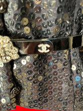 Load image into Gallery viewer, Chanel 2006 Fall 06A skinny Black Patent Leather waist Crystal Buckle Belt SZ 36