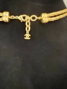 Chanel 19A 2019 Fall Paris Egypt Nile Collection Long Gold Rope Necklace Belt with Stones