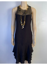 Load image into Gallery viewer, Chanel 03P 2003 Spring Silk Chiffon Black Dress FR 38