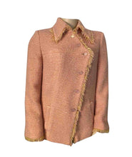 Load image into Gallery viewer, Vintage Chanel 01A, 2001 Fall tweed pink with light yellow Jacket FR 44/46
