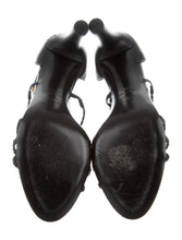 Load image into Gallery viewer, Chanel Black Stone CC logo Gripoix Sandal Heels EU 39.5 US