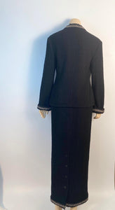 98A 1998 Fall NWOT Vintage Chanel Black Skirt Suit FR 38