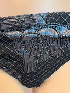 Chanel 17C 2017 Cruise Resort Paris-Cuba Blue Metallic and Black Bikini 2 Pc Swim Suit FR 38 US 4/6