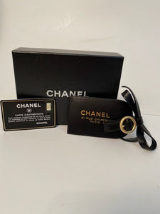 New in Box Chanel 07A 2007 Fall Black Leather Luggage Tag
