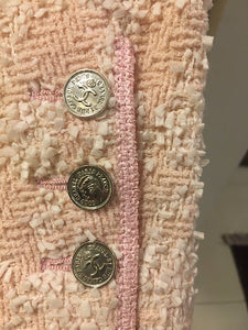 Vintage Chanel 96P 1996 Spring Pink and Creme Jacket FR 48 US 12/14