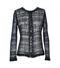 Load image into Gallery viewer, Chanel 06C 2006 Cruise Resort Black Sheer window pane Jacket Cardigan Top FR 36 US 4