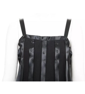 Vintage Chanel 03A, 2003 Fall Snap Collection Black Mini Dress Top Tunic FR 38 US 2/4