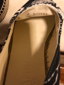 Chanel 20P Graffiti Grosgrain Espadrilles EU 37 US 6/6.5