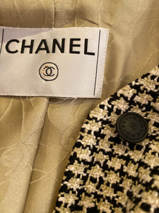Chanel 02P, 2002 Spring pastel olive green Black Beige Tweed Vest attached jacket Blazer FR 36