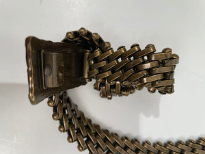 Vintage 97A, 1997 Fall Chanel Bronze Metal Chain link belt 27” generally a US 4