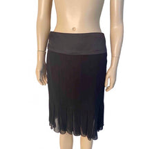 Load image into Gallery viewer, Chanel 03A, 2003 Fall Black Silk Chiffon Skirt FR 38 US 6