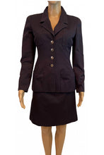 Load image into Gallery viewer, 97C 1997 Cruise Chanel Vintage Dark Navy Fitted Skirt Jacket Suit Set FR 38 US 2/4