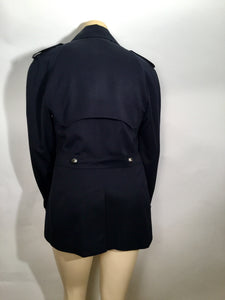 Chanel Vintage 08C Cruise Resort Navy Blue Belted Trench Coat Jacket FR 50 US 14/16