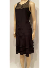 Load image into Gallery viewer, Chanel 03P 2003 Spring Silk Chiffon Black Dress FR 38