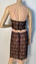 Load image into Gallery viewer, Rare Chanel 03P, 2003 Spring Camellia Flower Pink Black Lace Satin Blouse with matching Skirt Set FR 36 US 4