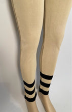 Load image into Gallery viewer, 80’s/90’s Rare! Vintage Chanel stretchy pants w matching cardigan Striped Ecru and Black FR 40