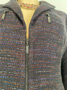 Vintage Chanel 02A 2002 Autumn Wide Leg Blue Multicolor Jacket Pant Suit FR 42