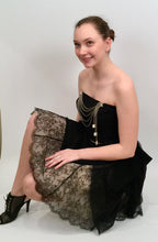 Load image into Gallery viewer, Chanel 10P, 2010 Spring Black Tulle Layered Lace Skirt FR 42 US 4/6