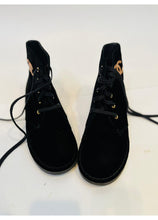 Load image into Gallery viewer, Chanel Black Suede Lace Up Ankle Boots EU 39 US 8.5