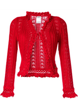 Load image into Gallery viewer, Chanel 04P 2004 Spring Red Cardigan FR 38 US 4/6/8