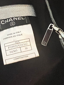 Chanel 02A 2002 Fall Cashmere Silk Black Crystal Blouse Top FR 38 US 4/8