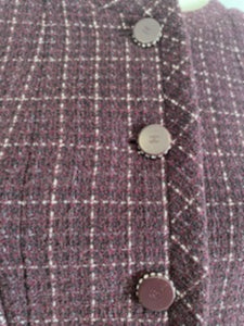Chanel 02P 2002 Spring Maroon Tweed Jacket FR 42 US 6/8
