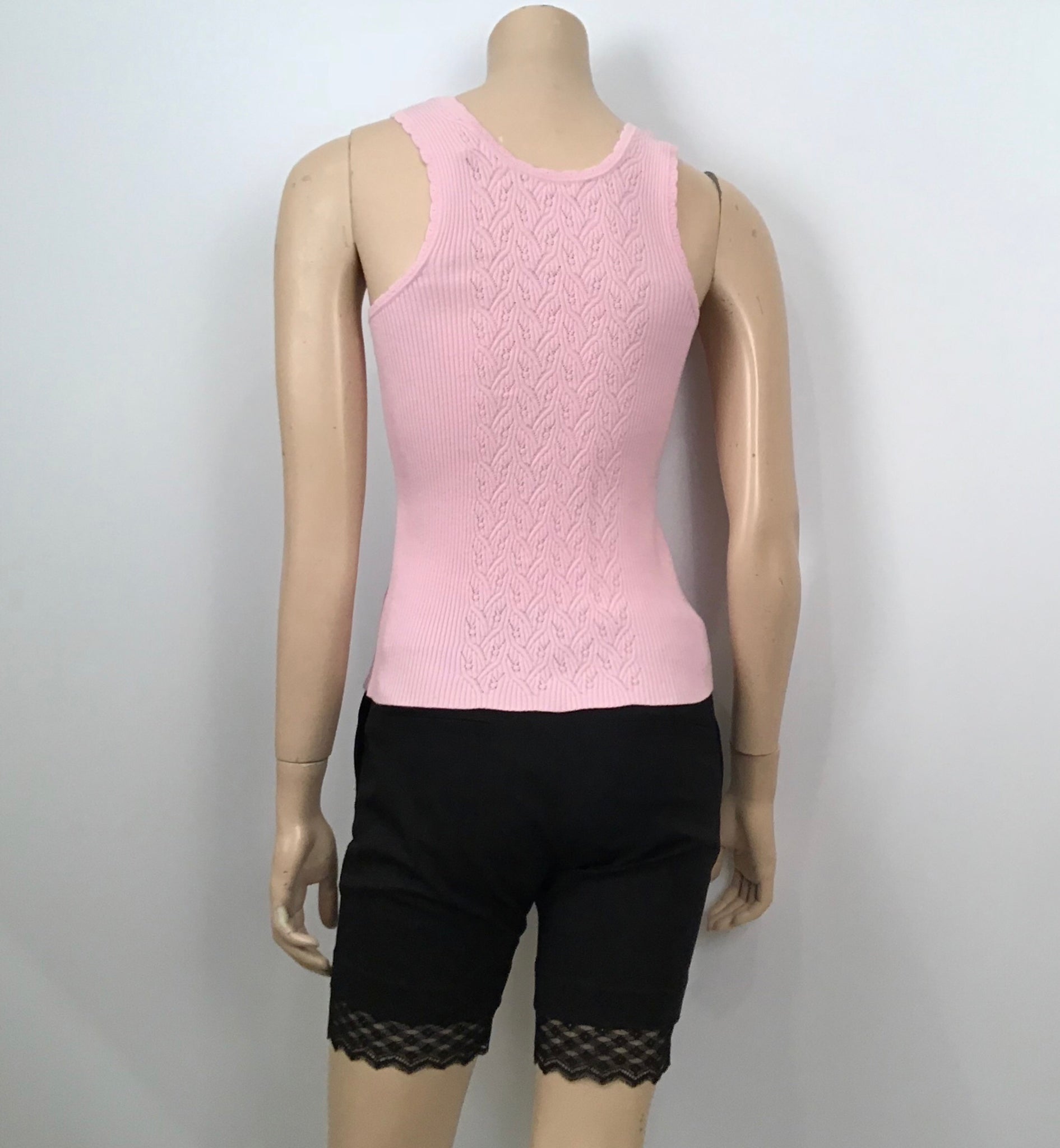 Chanel Pink Ribbed Tank Top Blouse US 4/6