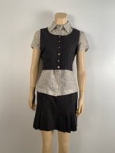 Load image into Gallery viewer, 1990’s Chanel Vintage 2 piece outfit Gray short pleated skirt with matching vest sz 4