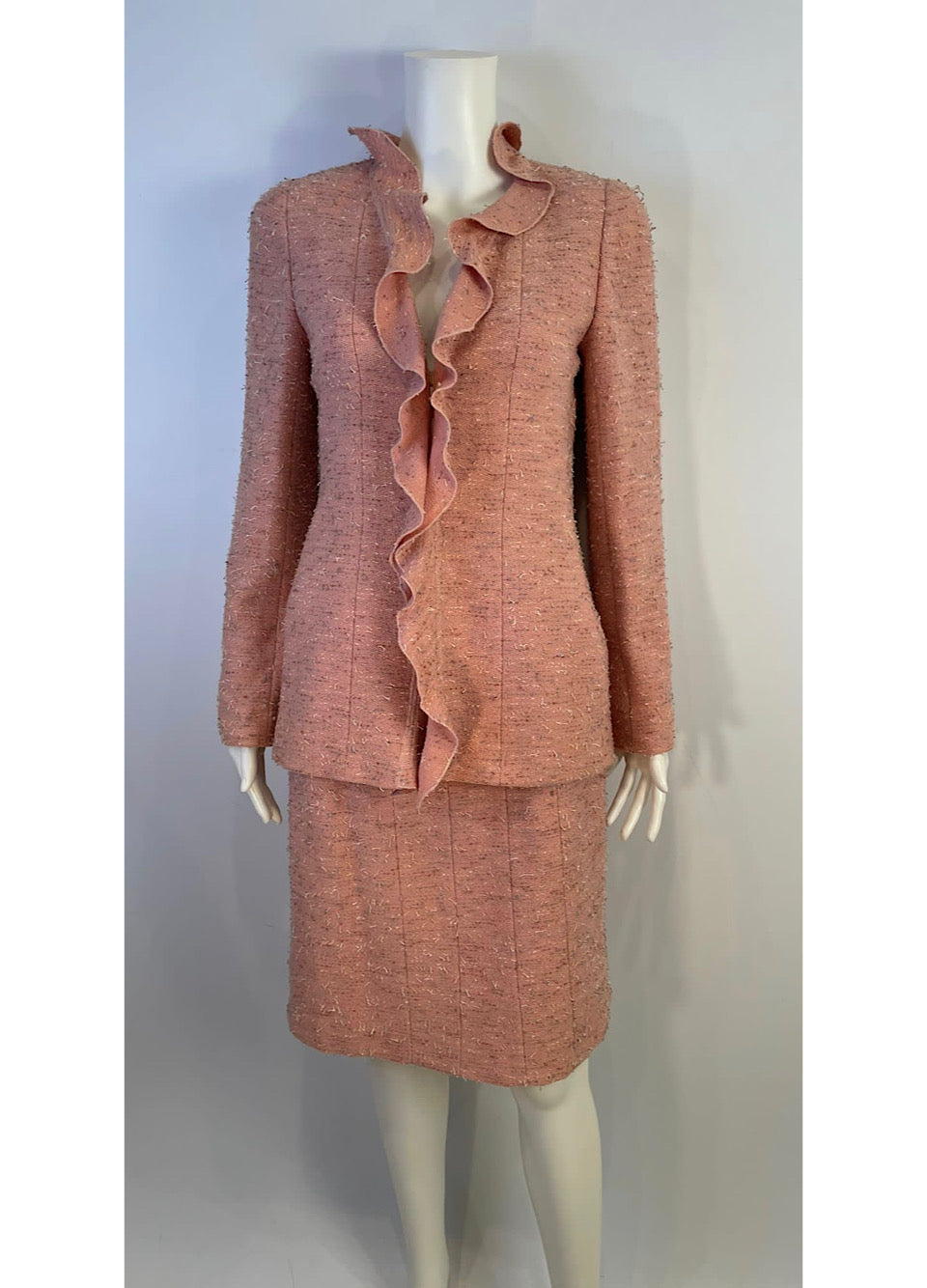 HelensChanel Vintage Chanel 99a 1999 Fall Pink Skirt Suit US 6/8