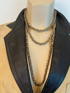 Chanel 12P 2012 Spring Brown Chain Link CC Turn Lock Belt Necklace