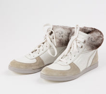 Load image into Gallery viewer, Chanel 09A 2009 Fall Chinchilla fur high top tennis sneakers short boots EU 38