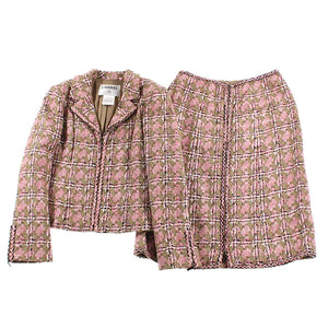 Chanel Vintage 03P, 2003 Spring Pink Brown Tweed Cotton jacket