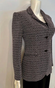 Vintage NWOT Chanel 98P, 1998 Spring black white blazer jacket FR 40 US 4/6