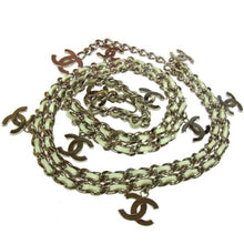Load image into Gallery viewer, Chanel Vintage 01A White Leather Gold Metal CC Chain Belt
