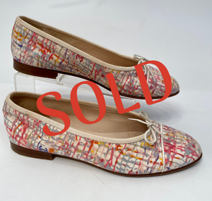 Chanel Multicolor Patent Leather and Tweed CC Low Top Sneakers Size 38.5