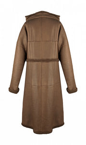 Chanel Brown Long Fall 2012 RTW Leather Shearling Coat Jacket FR 40 US 6