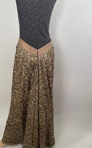 Chanel 03A 2003 Fall Long Maxi Gold Sequin Skirt FR 42