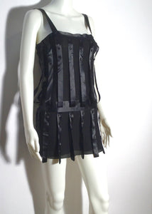Vintage Chanel 03A, 2003 Fall Snap Collection Black Mini Dress Top Tunic FR 38 US 2/4