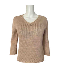 Vintage Chanel Identification 00C, 2000 Cruise Resort Knit Beige Pullover  Sweater FR 42 US 6