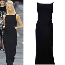 Load image into Gallery viewer, Chanel Vintage 04A, 2004 Fall long black maxi sleeveless wool gown dress FR 40 US 4