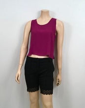 Load image into Gallery viewer, Chanel 2001 Silk Short Sleeve cropped Fuchsia Top Blouse US 4