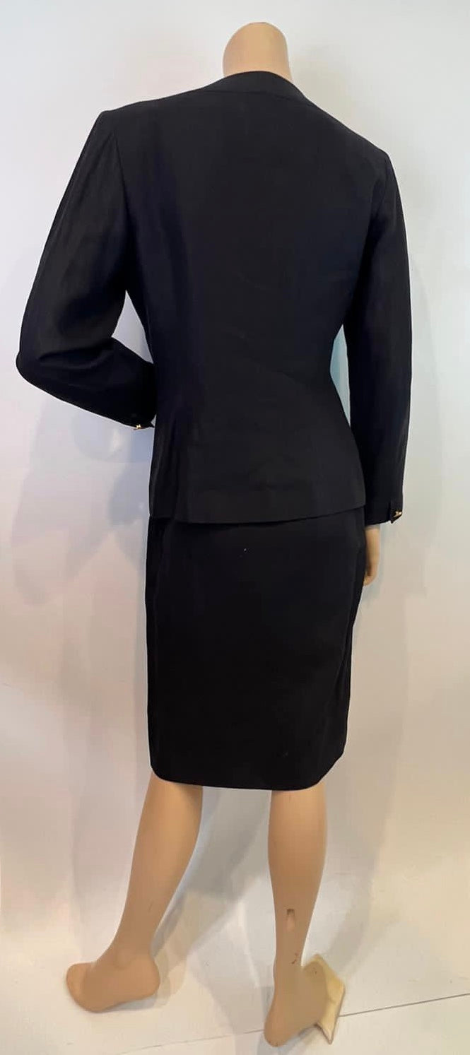 Linen mid-length dress Chanel Black size 38 FR in Linen - 35582148